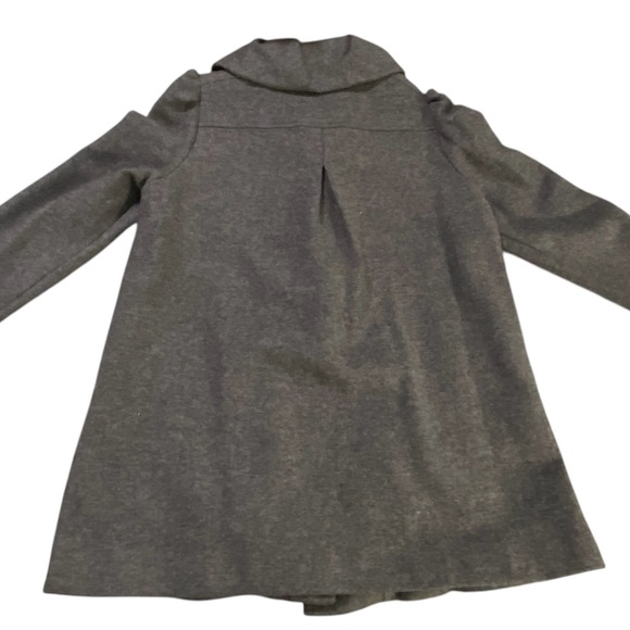 French Connection Women’s Gray Frill Collar Wool Blend Military Style Jacket 10 - Picture 6 of 12